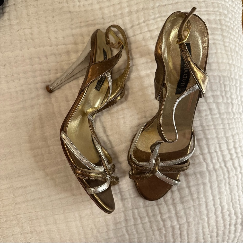 Gold and silver heels
